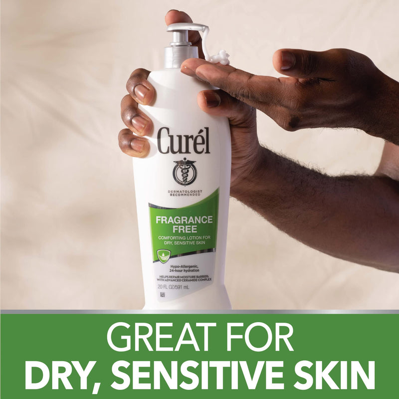 [Australia] - Curél Fragrance Free Comforting Body Lotion, Body and Hand Moisturizer for Dry, Sensitive Skin, with Advanced Ceramide Complex, Repairs Moisture Barrier, 20 Ounce 20 Fl Oz (Pack of 1) 