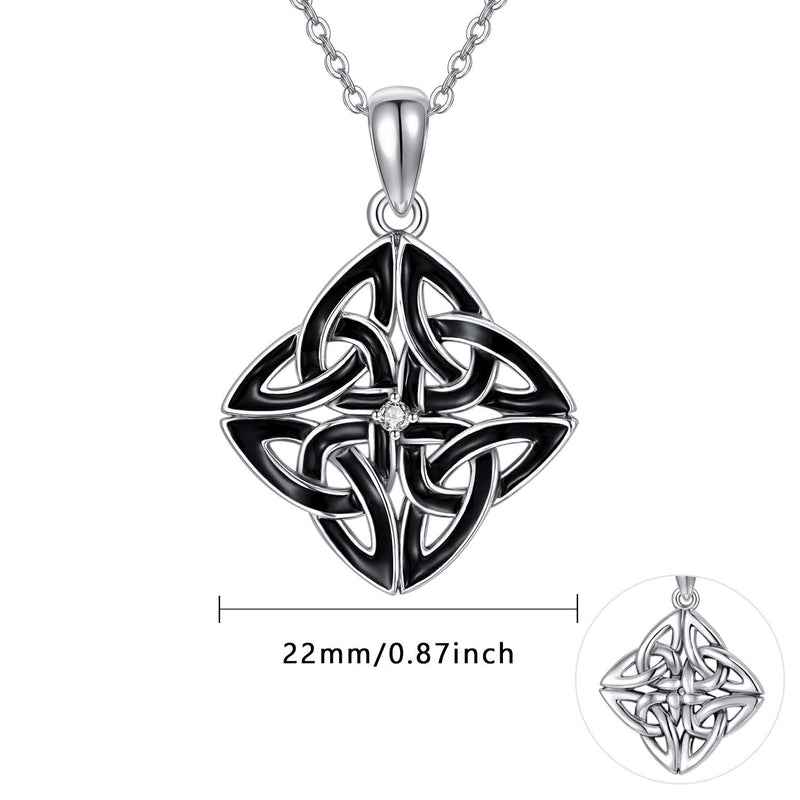 [Australia] - TRISHULA Celtic Knot Pendant Necklace,925 Sterling Silver Oxidation Trinity Knot Jewelry Necklace Personalized Good Luck Gift for Girls and Women 