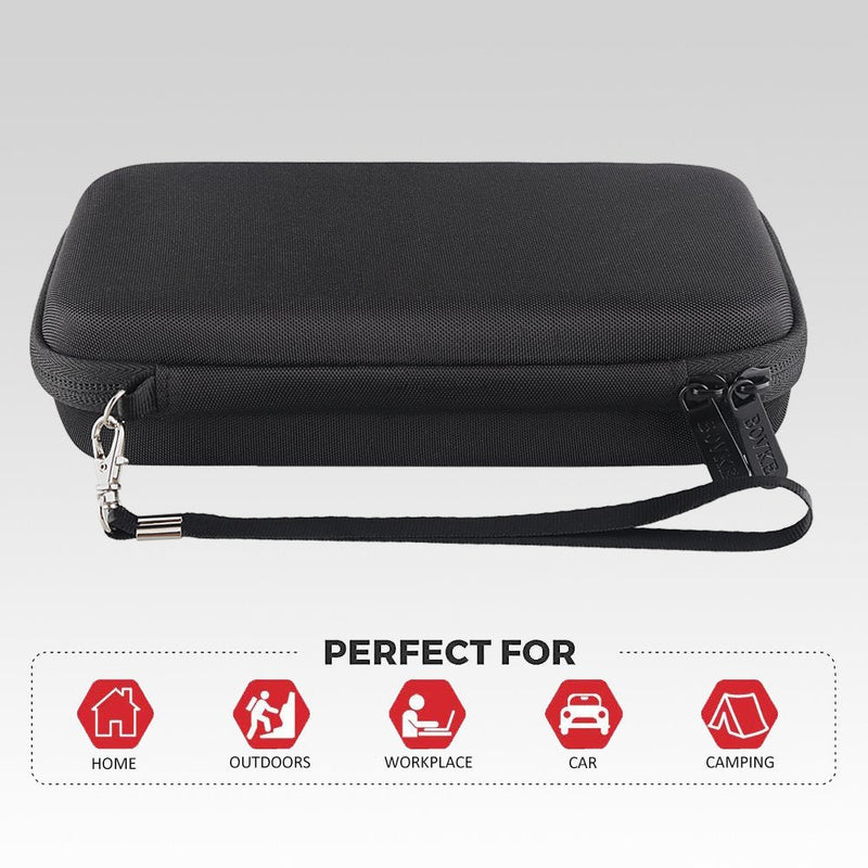 [Australia] - BOVKE Hard EVA Travel Case Replacement for YK15AB EMS TENS Unit Muscle Stimulator Electronic Pulse Massager, Extra Room for Battery Electrode Wires Pads User Manual Pads Holder and Gel, Black 