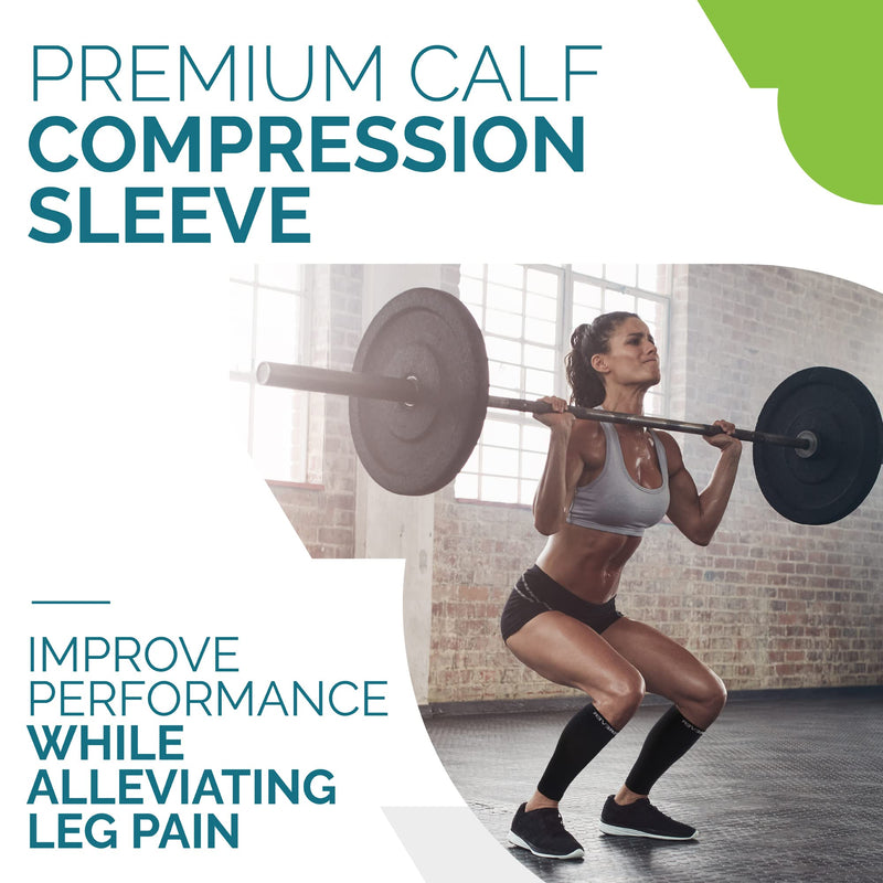 [Australia] - Calf Compression Sleeves For Men & Women - Leg Compression Sleeve - Footless Compression Socks for Shin Splint &Varicose Vein Black Medium 