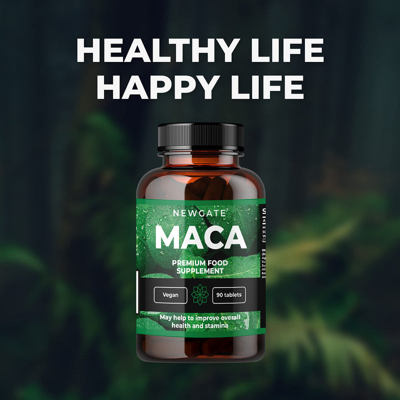[Australia] - Newgate Labs Maca 90 High Strength Vegan Tablets 50mg Providing Organic Maca Root 500mg - for Skin Health - Premium Nutritional Supplement - Made in The UK � Halal, GMO Free 
