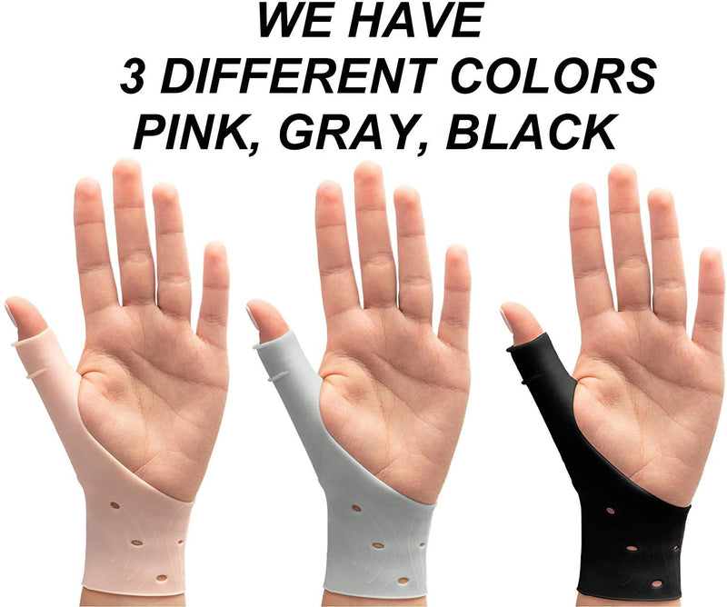 [Australia] - DropSky [4 Pieces] Gel Wrist Thumb Support Braces Soft Waterproof, Relief Pain Carpal Tunnel, Arthritis Thumb, Fits Both Hands, Lightweight, Therapy Rubber-Latex, Stabilizer Support (Black) Black 