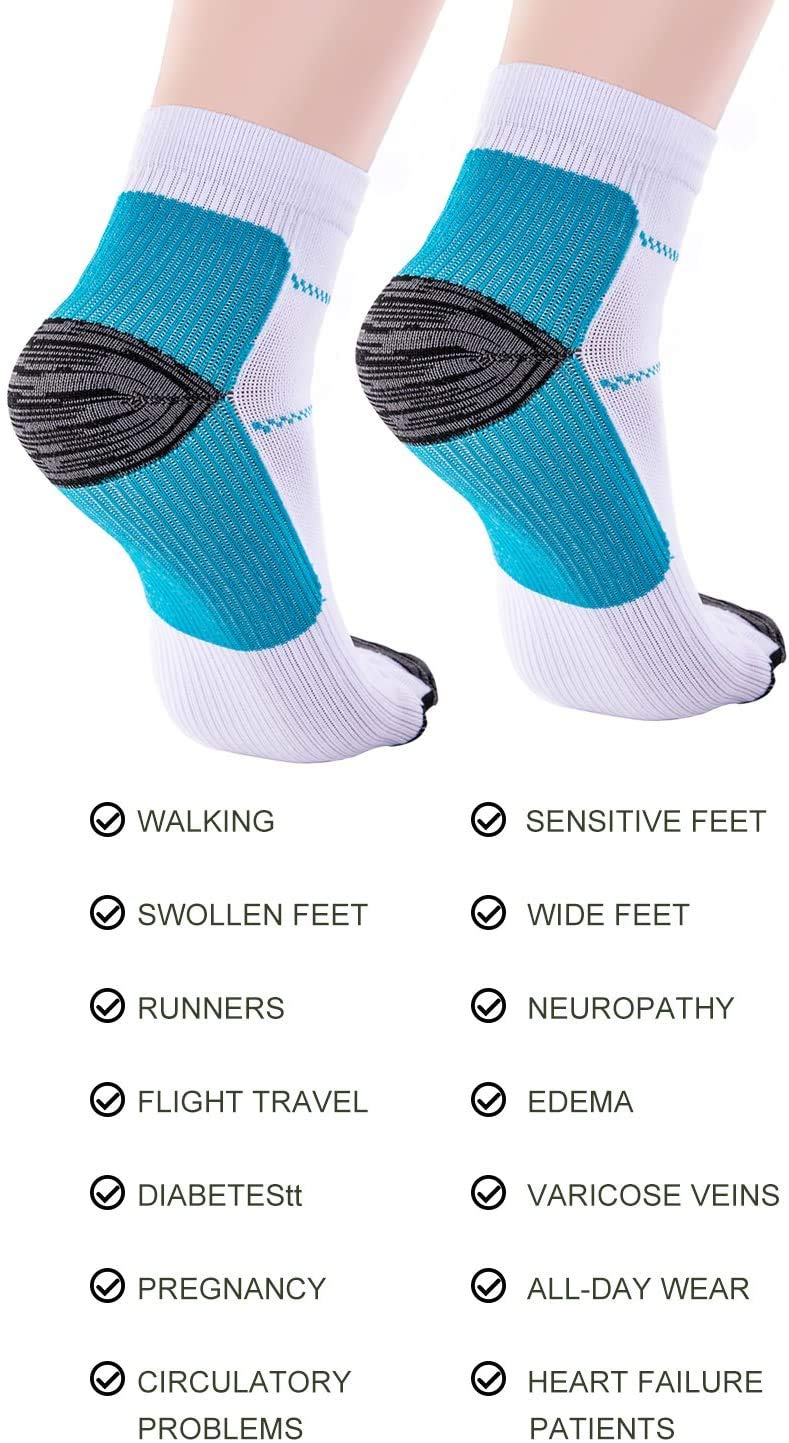 [Australia] - Compression Socks for Women & Men-Upgraded Sport Plantar Fasciitis Arch Support- Low Cut Compression Foot Socks Best for Athletic Sports, Running, Medical, Travel, Pregnancy (6 Pairs) 6 Color S-M 