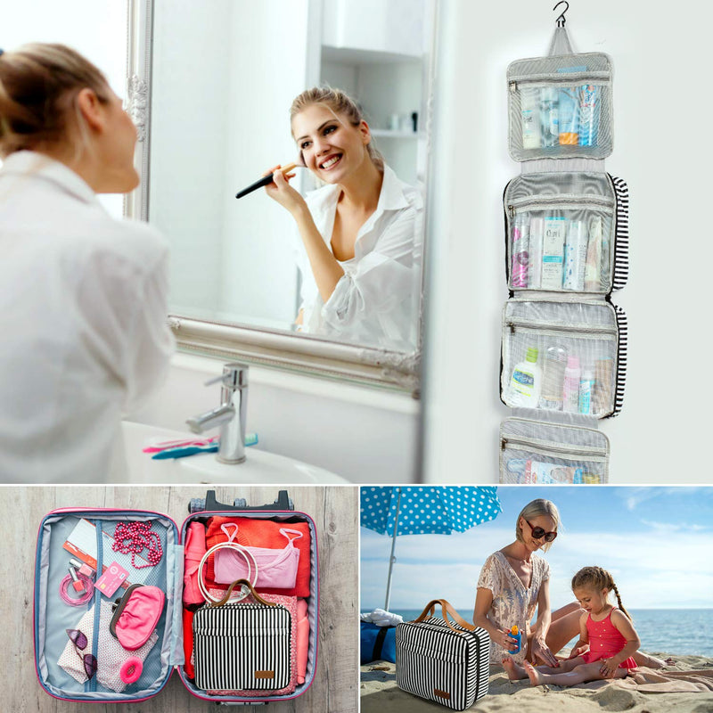 [Australia] - Toiletry Bag, WDLHQC Travel Hanging Makeup Bag ,Waterproof Large Cosmetic Make up Organizer for Travel Accessories Kit,Bathroom Shower,Gifts for Her/Women,Men 