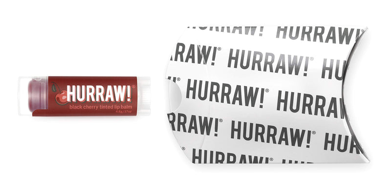 [Australia] - Hurraw! Black Cherry Tinted Lip Balm: (Sheer Red Tint) Organic, Certified Vegan, Cruelty and Gluten Free. Non-GMO, 100% Natural Ingredients. Bee, Shea, Soy and Palm Free. Made in USA 