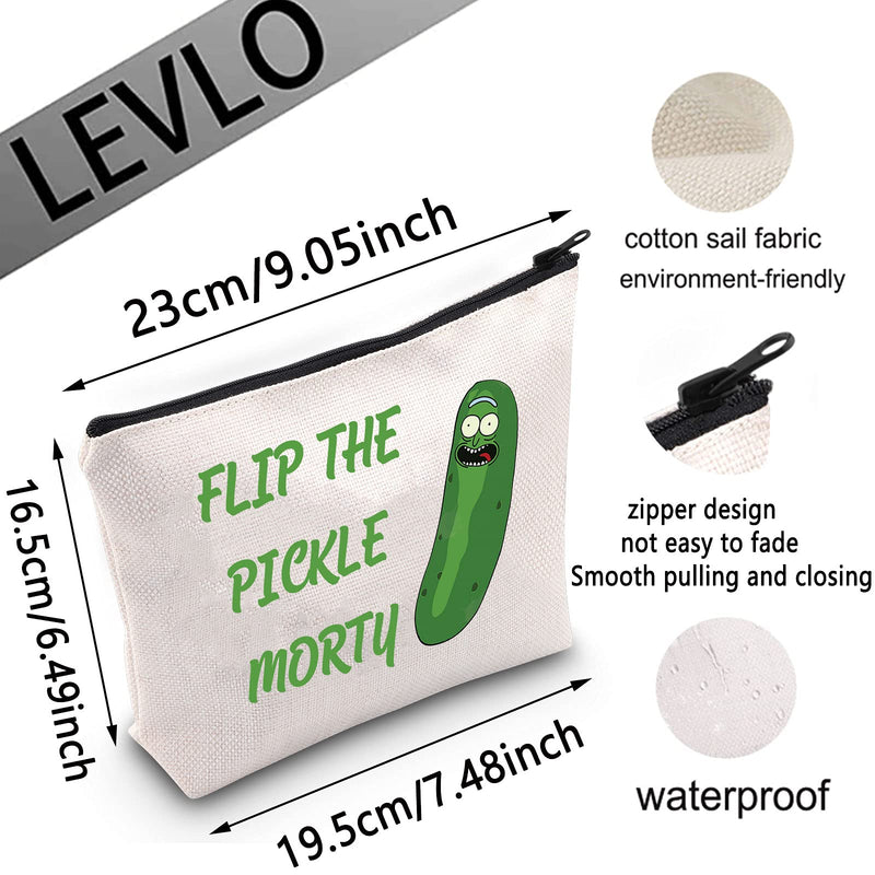 [Australia] - LEVLO Rick and Morty Cosmetic Make Up Bag Rick and Morty Fans Gift Flip The Pickle Morty Makeup Zipper Pouch Bag For Friend Family, Flip The Pickle Morty, 