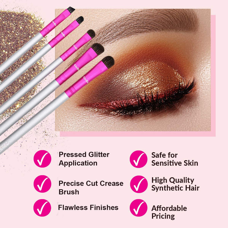 [Australia] - Glitter Makeup Brushes For Primer - And Pressed Eye Shadow Glitters On Metallic Eyeshadow Application On Eyelids Cut Crease For Blending Loose Glitters Perfect Lines On Eye Lids Effortlessly Blend & Shade Eyes Creases Blending Matte Finish Tattoo Brush 