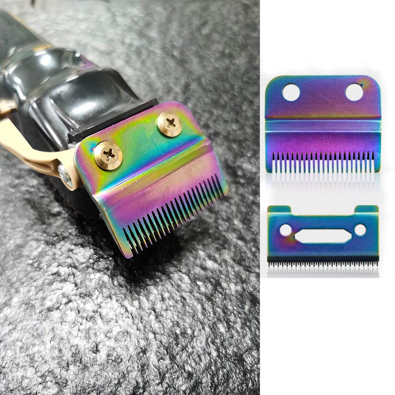 [Australia] - Professional Stagger-Tooth Trimmer Clipper Replacement Blades 2-Hole #2161 -Compatible with 5 Star Senior Cordless Wahl Magic Clip (Rainbow) Rainbow 