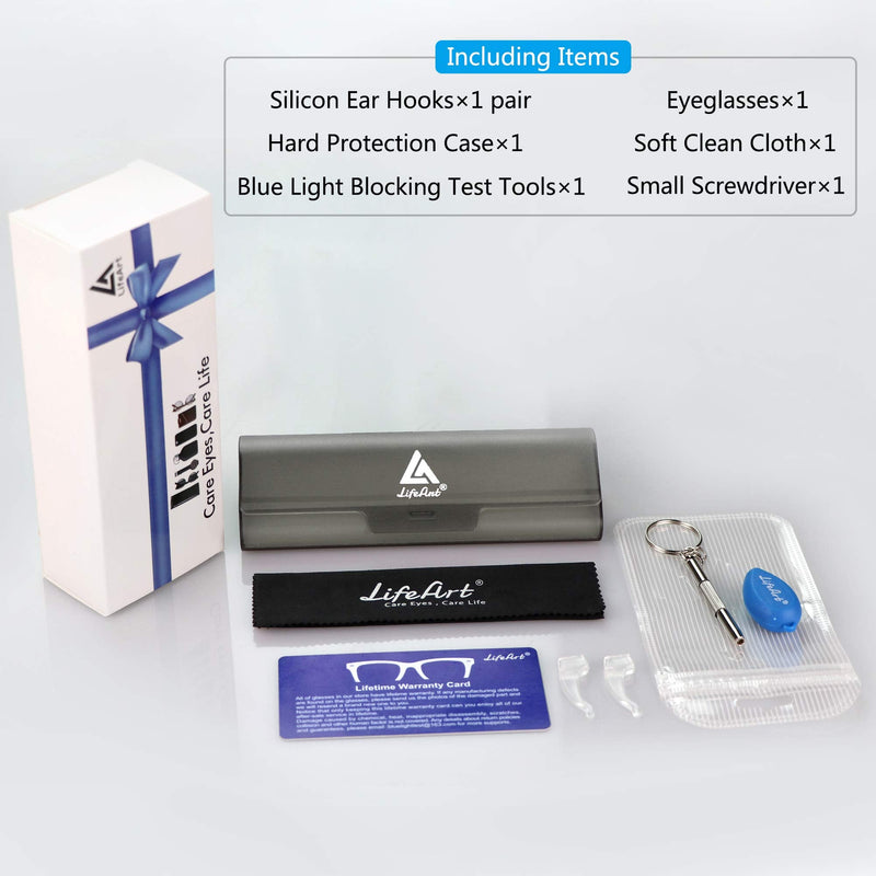 [Australia] - LifeArt Blue Light Blocking Glasses, Anti Eyestrain Newyork_matte Grey 0.0 x 