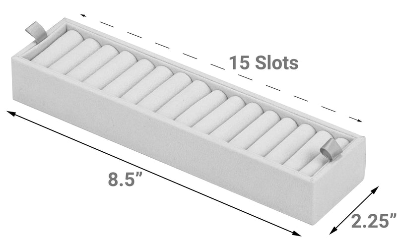 [Australia] - HOUNDSBAY Ring & Cufflink Box Padded Jewelry Tray | Accessory to Admiral and Commander Dresser Valet Box & Victory Valet Tray (Gray) Gray 