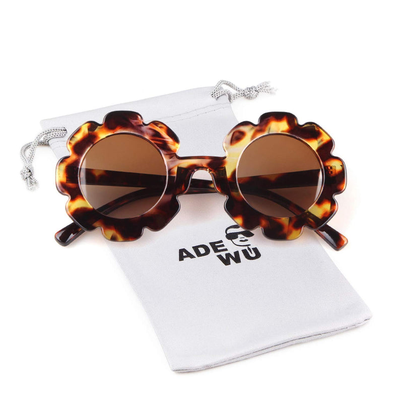 [Australia] - Sunglasses for Kids Round Flower Cute Glasses UV 400 Protection Children Girl Boy Gifts Turquoise 