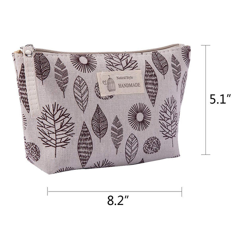 [Australia] - 6 Pieces Printed Canvas Cosmetic Bag, Uspacific Multi-Function Travel Cosmetic Bag, Toiletry Bag Accessories with Zipper for Keychains Coins Cash Cards, 6 Styles 