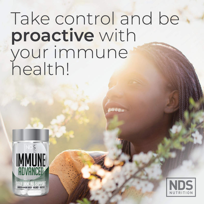 [Australia] - NDS Nutrition Advanced Immune Booster – Comprehensive Immune Support Supplement for Adults with Elderberry, Vitamin C, Vitamin D, Zinc and 5 Billion CFU Probiotic - Herbal Immune Defense (90 Capsules) 