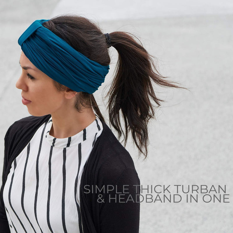 [Australia] - CHARM Womens Turban Headband & Headcover - Winter Bandana Head Wrap Chemo Hat Green 
