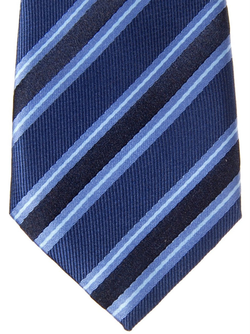 [Australia] - Preppy Stripe Pattern Woven Microfiber Pre-tied Boy's Tie 4 - 7 years Blue 