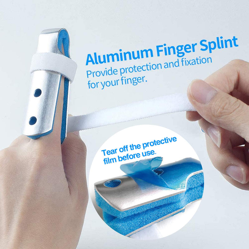 [Australia] - Aluminum Finger Splint, Teroys Metal Finger Support Brace for Broken Fingers Straightening Arthritis 3-Size Pack 1 Count (Pack of 1) 3 size 