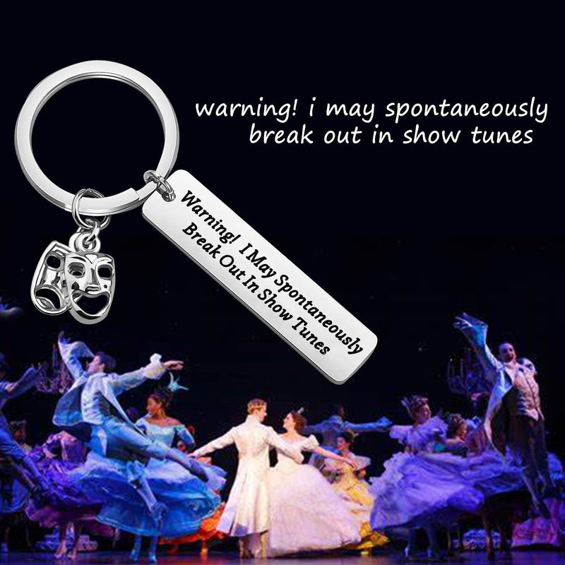 [Australia] - MAOFAED Drama Mask Keychain Broadway Lover Gift Broadway Musical Theater Gift Comedy Tragedy Mask Jewelry Gift for Actor Actress Break Out in Show Times 