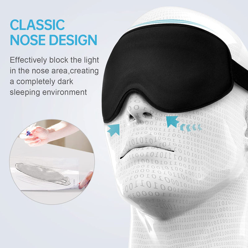 [Australia] - Sleep Mask, onaEz Women Men 2023 Upgraded Lightweight Eye Mask, 100% Light Blocking Sleeping Mask with Earplugs, Skin-Friendly ＆ Breathable Eye Cover, Night Blindfold for Travel, Nap, Sleep 