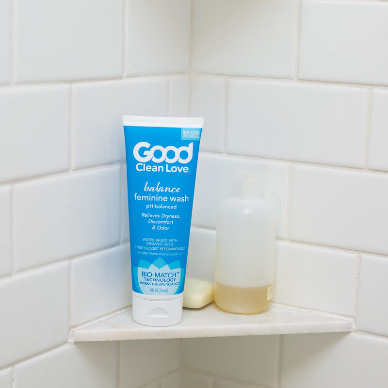 [Australia] - Good Clean Love Balance Moisturizing Wash, pH-Balanced Vaginal Soap for Women with Natural Ingredients, Gentle Cleansing Feminine Hygiene Product, Relieves Dryness & Reduces Odor, 8 Oz 