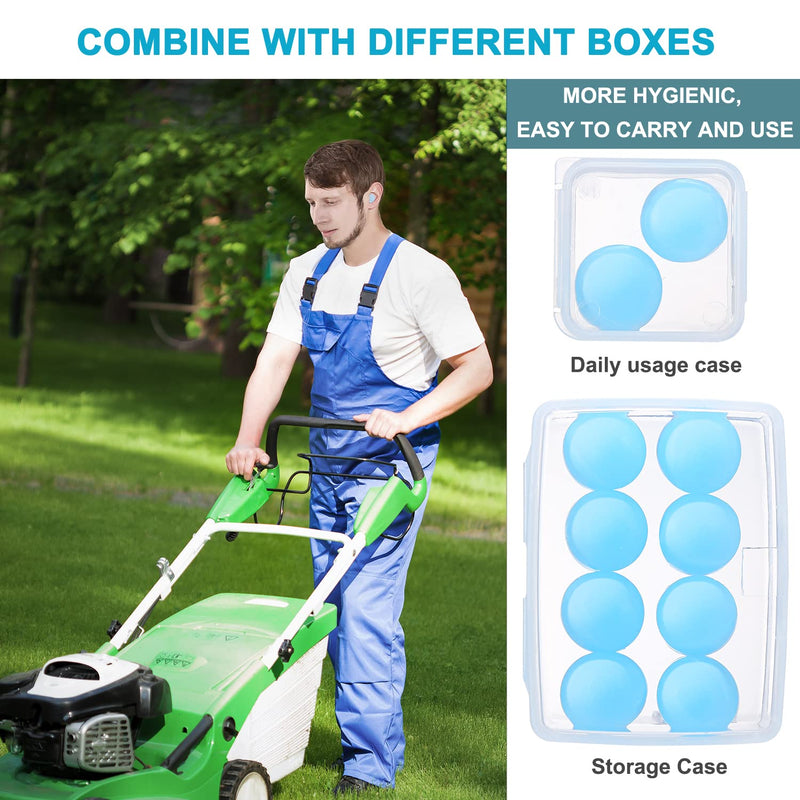 [Australia] - Reusable Silicone Ear Plugs, Waterproof Noise Cancelling Ear Plugs for Sleeping, Shooting, Airplanes, Concerts, Mowing, 22dB Highest NRR Blue 