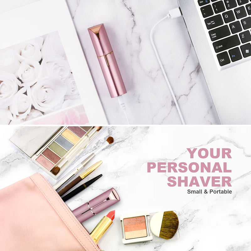 [Australia] - URAQT Facial Hair Remover for Women, Painless Face Hair Trimmer, Rechargeable Mini Epilator Lady Shaver Portable Electric Razor for Lips Face Body Peach Fuzz 