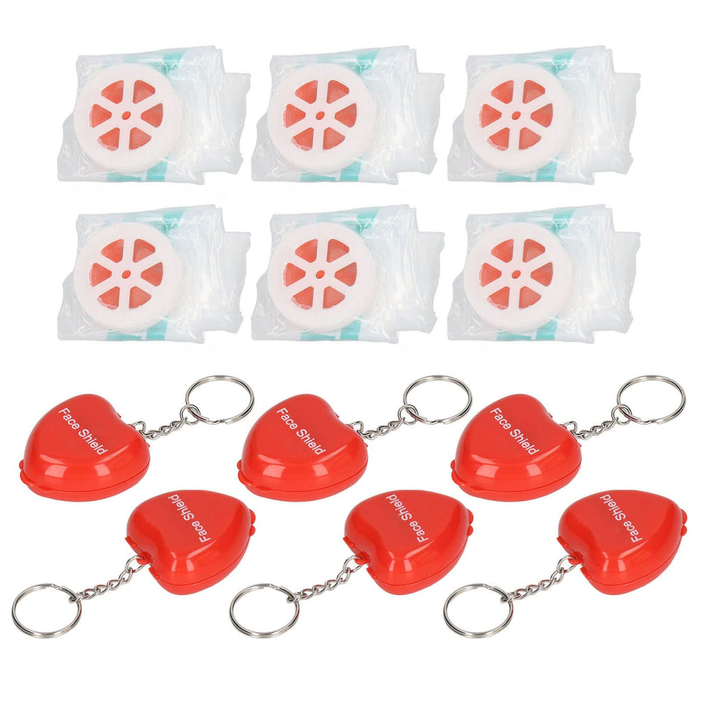 [Australia] - CPR Face Shield Mask, 6Pcs Cardiopulmonary Resuscitation Pocket Mask with One Way Valve, Portable CPR Breathing Barriers Face Shield, Keychain Emergency Kit 