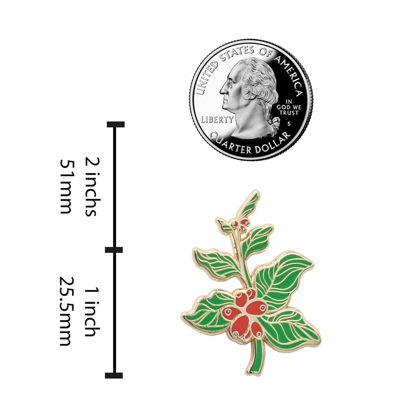 [Australia] - REAL SIC Coffee Berry Enamel Pin, Coffee Branch Lapel Pin, Jewelry Quality Coffee Lovers Brooch Lapel Pin for Jackets, Backpacks, Hats, Bags & Tops Color 