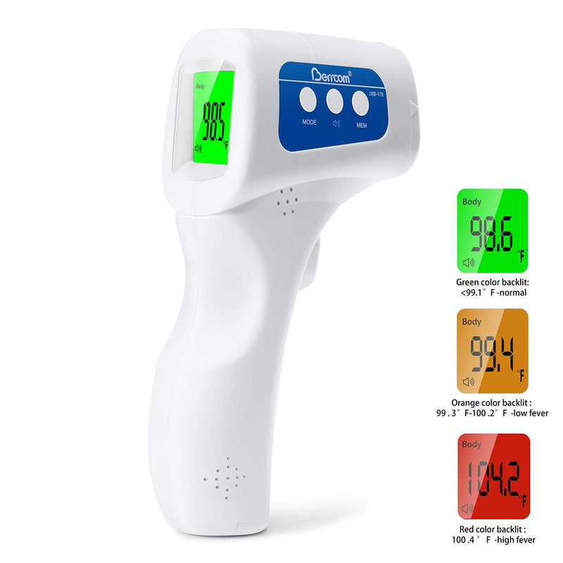 [Australia] - Berrcom Non Contact Infrared Forehead Thermometer JXB-178 Baby Fever Check Thermometer 3 in 1 Contactless for Kids Infant Adult (Batteries Not Included) 