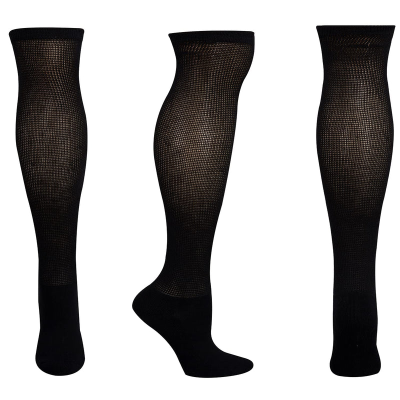 [Australia] - Athlemo Women&Men Bamboo Diabetic Socks 2 Pairs Loose Fit Non-Binding Over the Knee Seamless Breathable Anti-odor Black(4 Pairs) 13-15 
