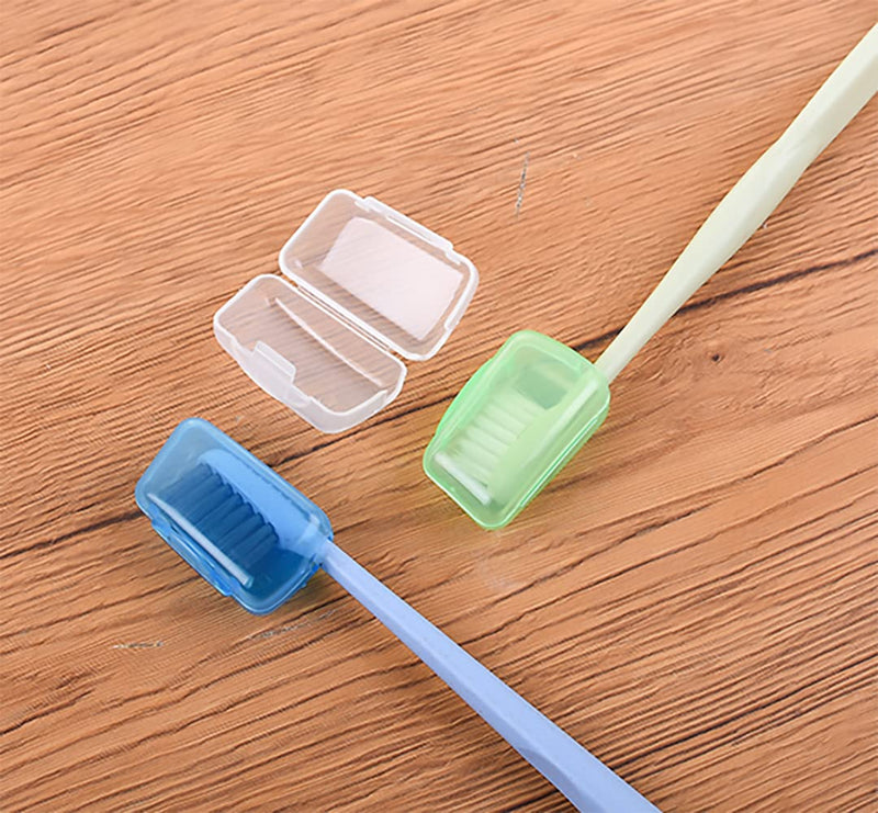 [Australia] - 4 Pcs Toothbrush Case Travel Cover with 4 Pcs Toothbrush Head Cover Portable Plastic Toothbrush Storage Case Toothbrush Container for Camping, Travel, Outdoor 