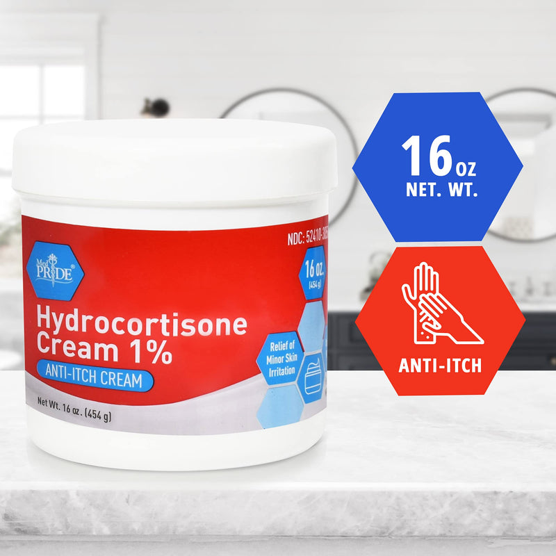 [Australia] - Medpride Hydrocortisone 1% Anti Itch Cream - Maximum Strength Instant Itch Relief Cream for Mosquito Bites, Eczema, Dermatitis, Skin Infections & Hemorrhoids - Suitable for Sensitive Skin- 16 oz 
