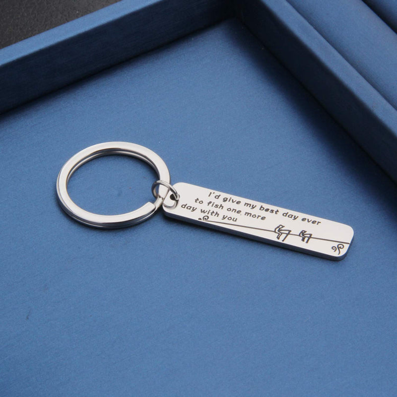 [Australia] - MYOSPARK Dad Memorial Keychain Loss of Father Jewelry in Memory of Dad Keychain Sympathy Gift Fishing Gift Fishing Keychain 