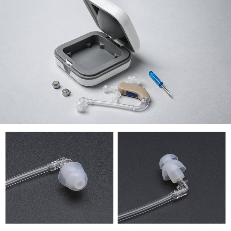 [Australia] - Set of 30 Hearing Aid Silicone Domes Set Dome Earbuds & Double Layer Dome Earbuds & Ear Plug Tubes & Cleaning Brush Tool for in-Ear Hearing Aids 
