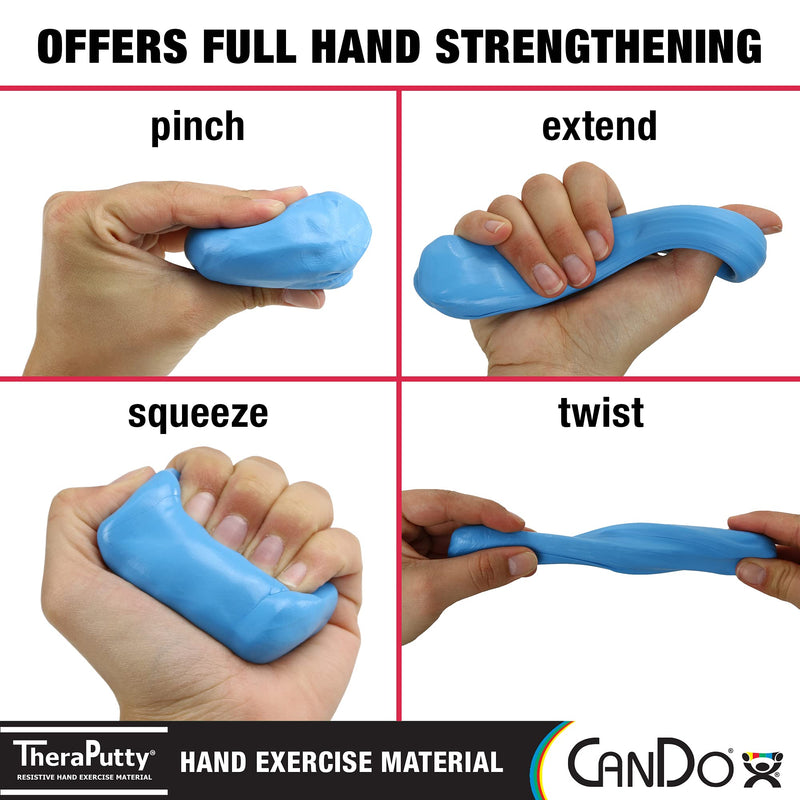 [Australia] - CanDo Theraputty Plus Hand Exercise Putty for Rehabilitation, Exercises, Hand Thearpy, Occupational Therapy, Hand Strengthening, Improve Motor Skills, Stress Relief 3-ounce 6-Piece Set 