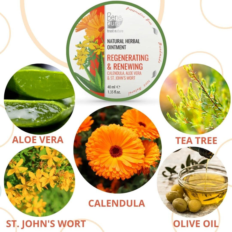 [Australia] - BenePura Calendula Ointment, Natural Wound Healing Ointment for Wounds and Minor Skin Burns with Aloe Vera and St John's Wort, 40 ml 