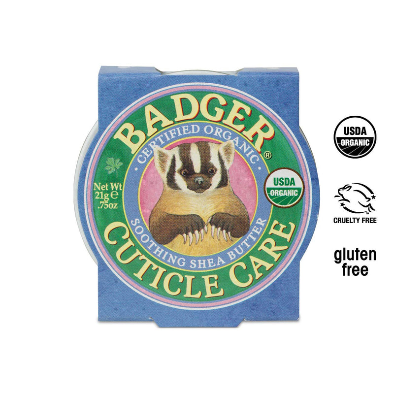 [Australia] - Badger - Cuticle Care, Soothing Shea Butter Cuticle Balm, Certified Organic, Nourish and Protect Cuticles and Nails, Fingernail Care, Protect Dry Splitting Cuticles, 0.75 oz 0.75 Ounce (Pack of 1) 