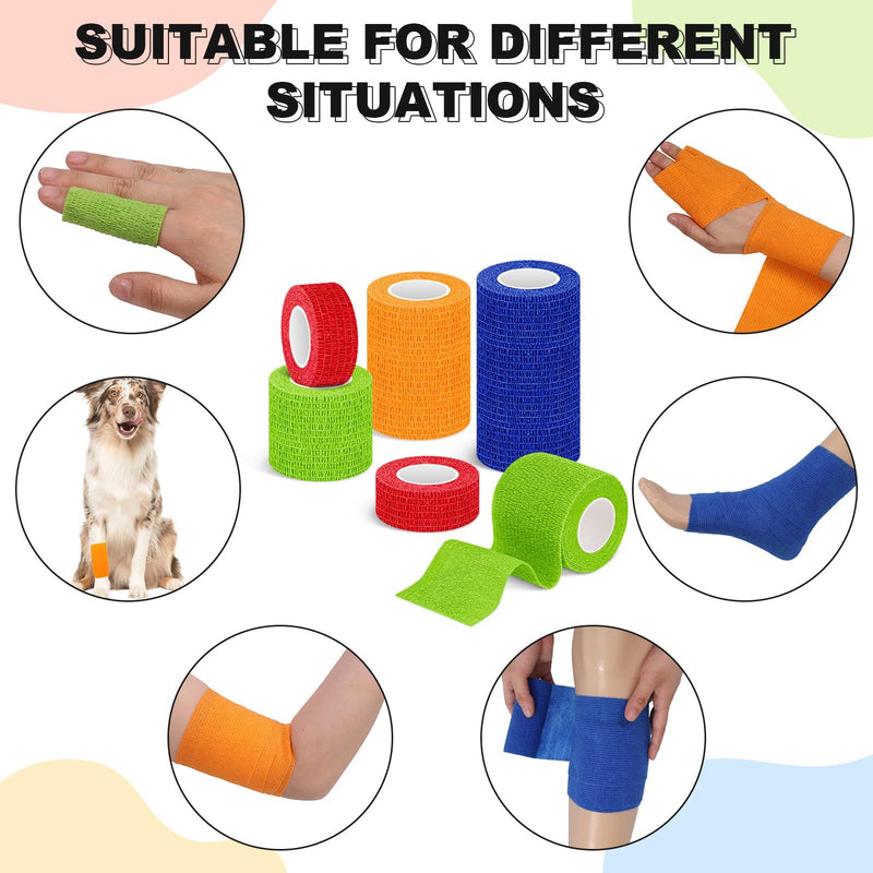 [Australia] - RosewineC Cohesive Bandages,2.5/5/7.5/10cm Self Adherent Cohesive Bandages-Uses Include Vet Wrap,Tape for Wrist and Ankle Sprains Finger and Thumb Tape,6 Rolls 