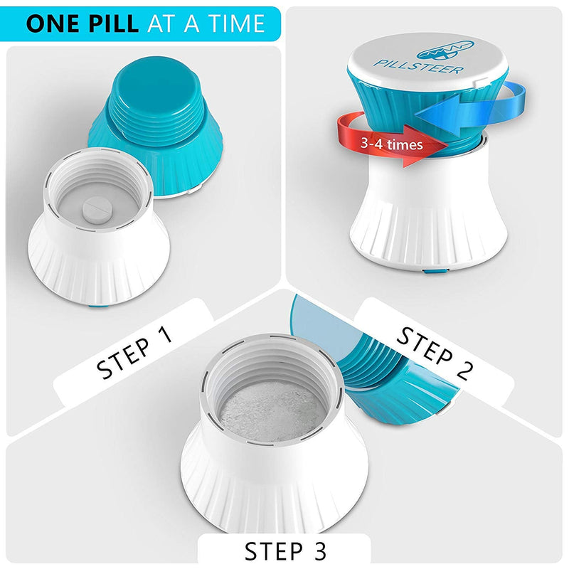 [Australia] - kuou LIding Pill Crusher, 3 in 1 Multifuntion Pill Cutter/Crusher/Box for Small Pills 