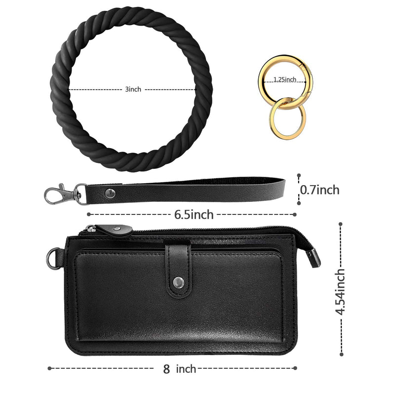 [Australia] - Idakekiy Key Chain, Silicon Wristlet Keychain with Card Holder Bangle Keyring Bracelet Holder for Women Girl B-wallet B 