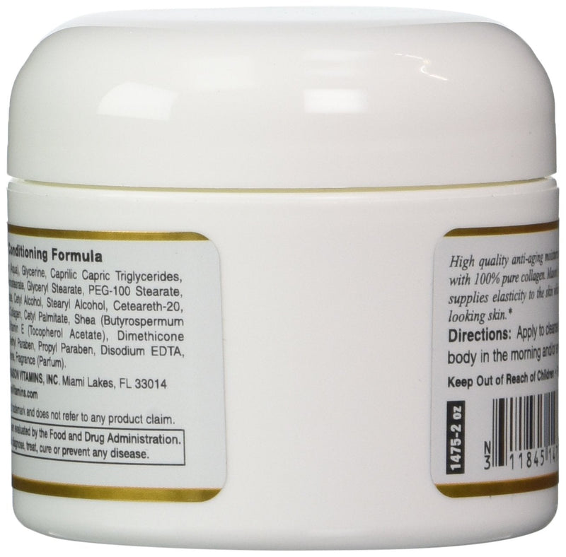 [Australia] - Mason Vitamins Collagen Beauty Cream 100% Pure Collagen Pear Scent, 2-Ounce Jars (Pack of 2) 