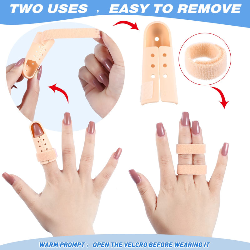 [Australia] - 10 Pieces Finger Splint Mallet Finger Support Finger Splint Brace Plastic Finger Support Protector for Adjustable Finger Immobilizer for Basketball Finger Joint Protection, 5 Sizes 