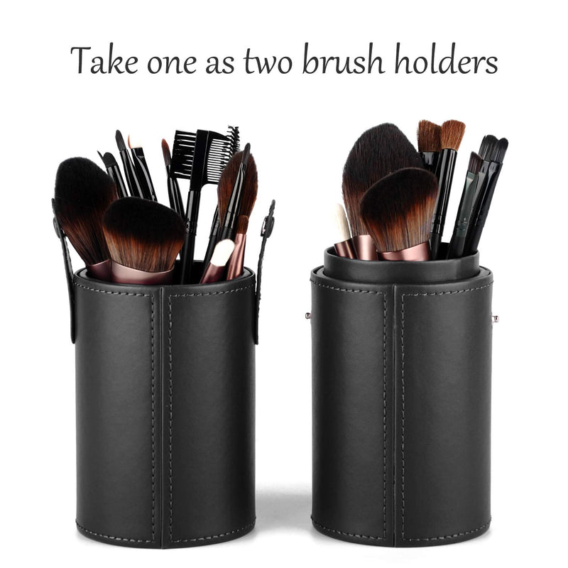 [Australia] - Makeup Brush Holder Travel Brushes Case Bag Cup Storage Dustproof for Women and Girls (Black) Black 