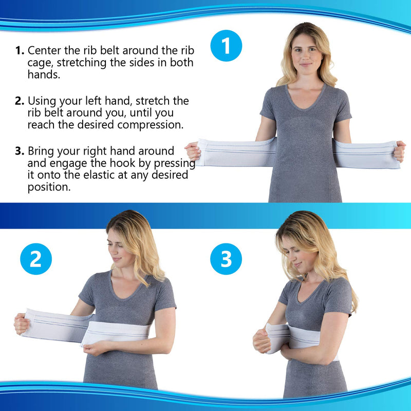 [Australia] - NYOrtho Elastic Rib Support Belt - Torso Compression Binder Binder Rib Brace Treatment,Wrap for Natural Healing (Female - Fits 30"-45" Chest) 30-45 Inch (Pack of 1) Female 