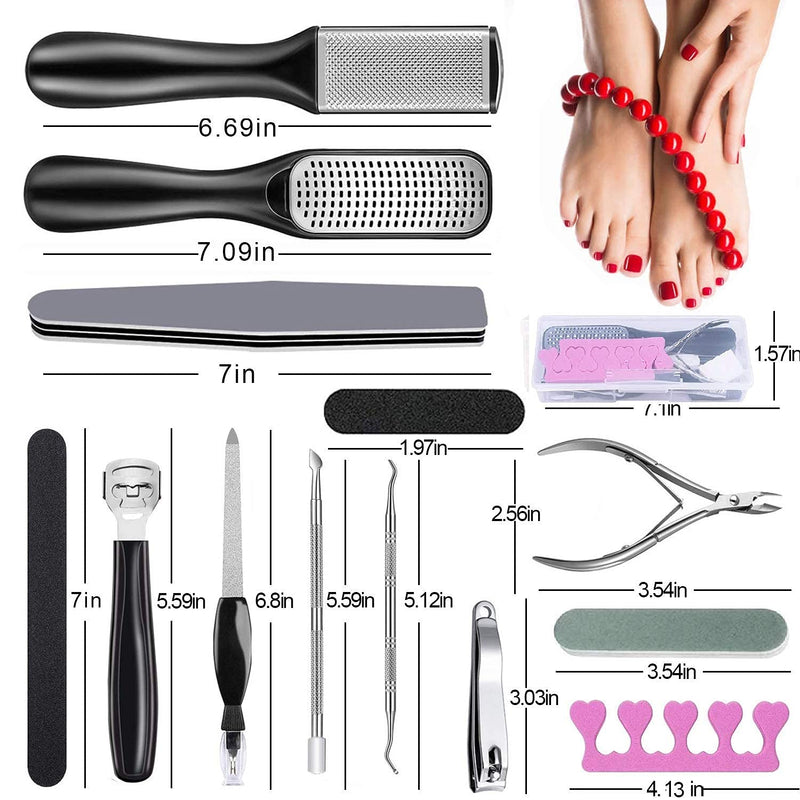 [Australia] - 23 in 1 Pedicure Kit, Professional Manicure Foot Scrubber Nail Tools Supplies Set, Foot Exfoliator Scrub Scraper Callus Cuticle Dead Skin Remover for Feet, Foot File Scraper Rasp Care Kits Pedicure 