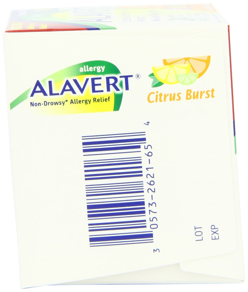 [Australia] - Alavert Allergy 24 Hour Relief, Citrus Burst Flavor, Orally Disintegrating Allergy Tablets, Non-drowsy Antihistamine, Loratadine 10mg, 60 Count 