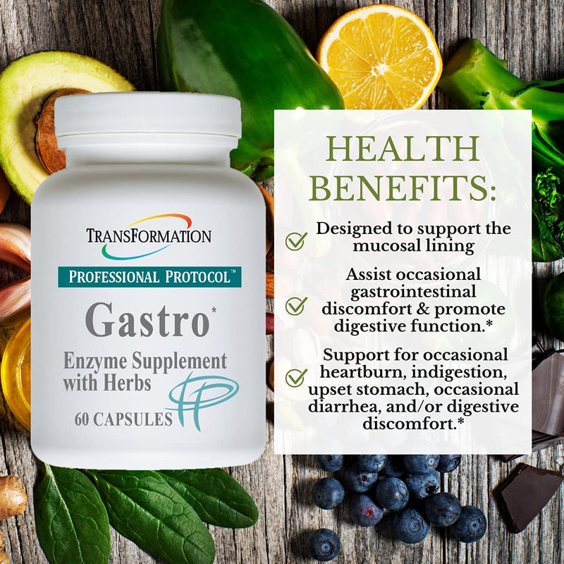 [Australia] - Gastro, Supplement with Herbs Formulated to Alleviate Gastrointestinal Discomfort and Promote Digestive Function, Support for Relief of Heart Burn Transformation Enzyme (60) 60 