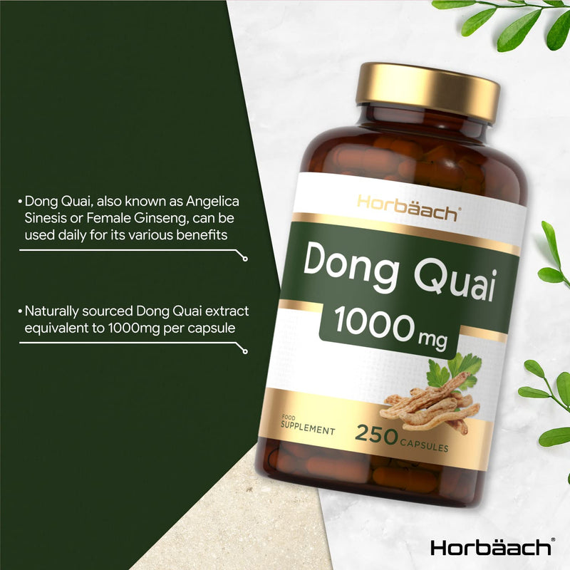 [Australia] - Don Quai 1000 mg | 250 Capsules | 100% Natural Angelica Root Extract | No Artificial Preservatives | by Horbaach 