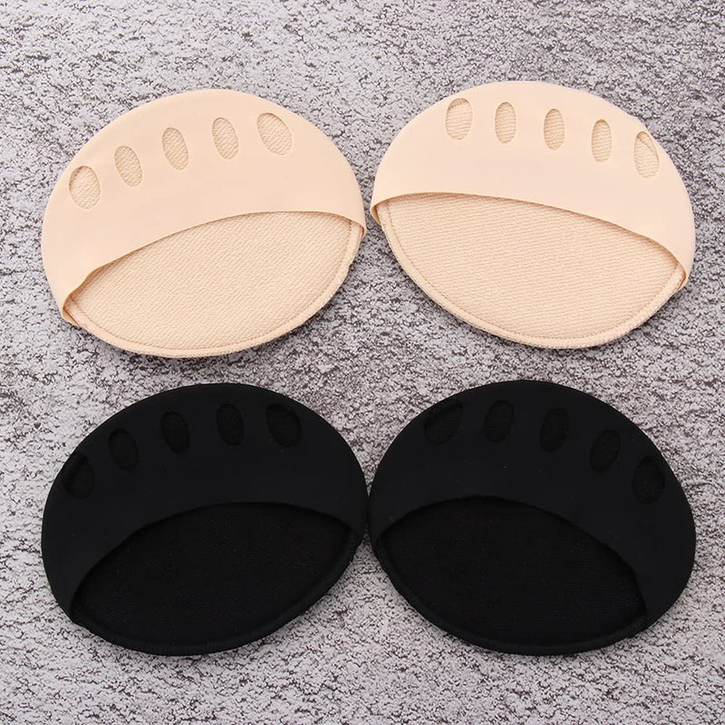 [Australia] - 5 Pairs Metatarsal Pads Invisible Half Palm Socks Fingerless Socks Forefoot Pads Reusable Cushions for Alleviating Foot Problems Shock Absorption 