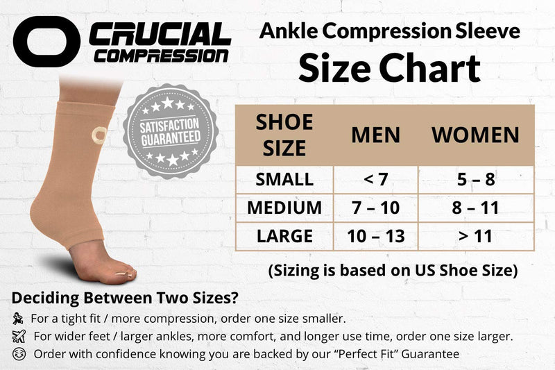 [Australia] - Ankle Brace Compression Support Sleeve (1 Pair) - BEST Ankle Compression Socks for Plantar Fasciitis, Arch Support, Foot & Ankle Swelling, Achilles Tendon, Joint Pain, Injury Recovery, Heel Spurs Medium (Men's 7-10 / Women's 8-11) Beige / Nude 