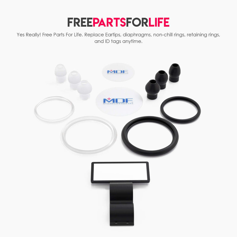 [Australia] - MDF® Acoustica® Deluxe Lightweight Dual Head Stethoscope - Free-Parts-for-Life & Lifetime-Warranty - All Black (MDF747XPBO) 